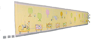 V'äritapailuja V, n. 7 m pitkä, v. 2006, Meilahden sairaala, Helsinki Väritapailuja pieni